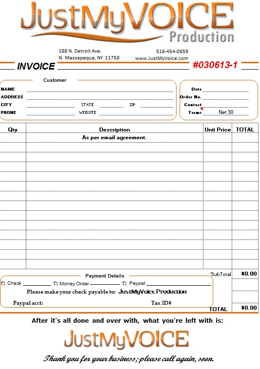 professional speaker invoice template