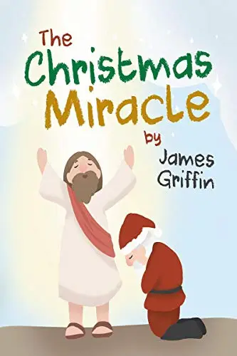 Jesus and Santa in joyful scene